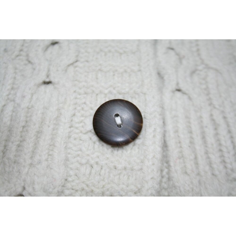 Carraigdonn Ireland Aran Cable Knit Wool Cardigan Womens Small Notre Dame Logo - Picture 4 of 9